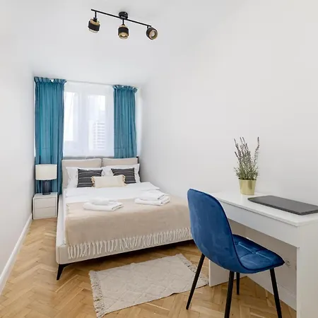 Ecru Boho Living With View Apartment Warsaw